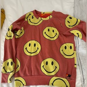 Aviator nation sweatshirt with smiley faces size medium